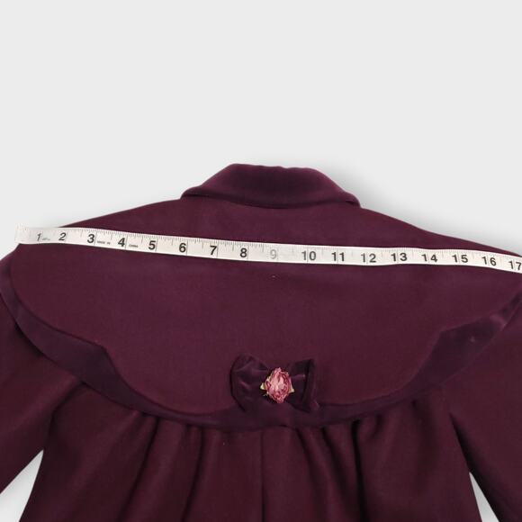 Vtg Rothschild Girl Wool Victorian Capelet Coat Wine Purple Sz 4T Holiday Church - Picture 13 of 16
